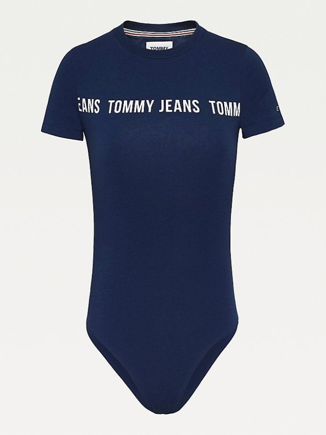 Tommy Hilfiger Repeat Logo Body T-shirts Damen Hellnavy | AT061IQGM