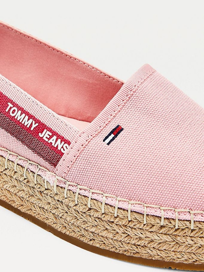 Tommy Hilfiger Repeat Logo Flatform Espadrilles Flache Schuhe Damen Rosa | AT315YXUW