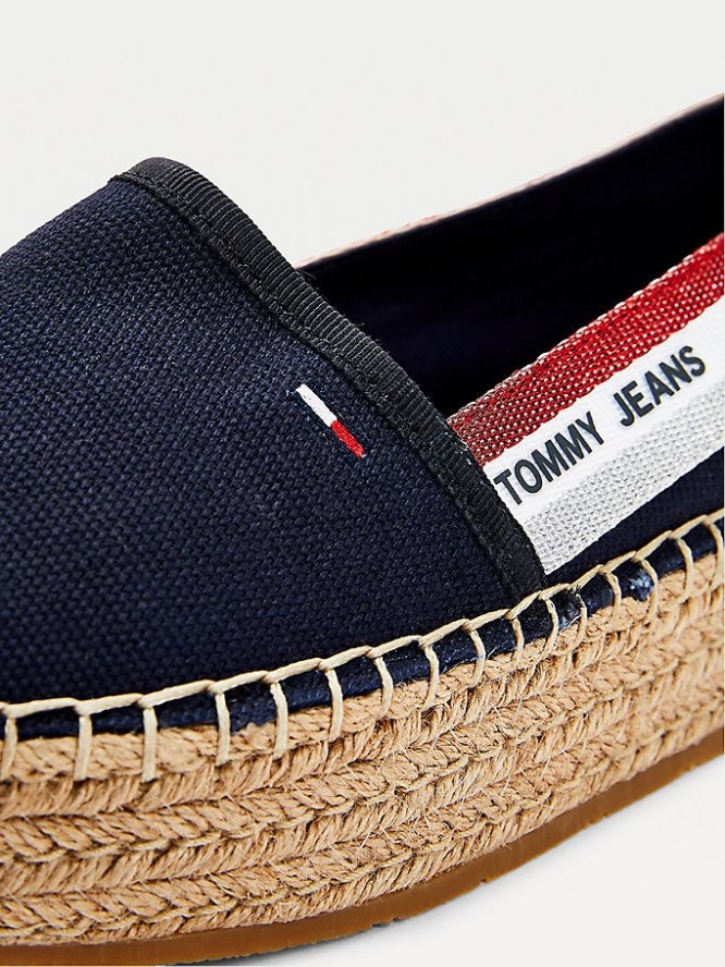 Tommy Hilfiger Repeat Logo Flatform Espadrilles Flache Schuhe Damen Hellnavy | AT594MKRV