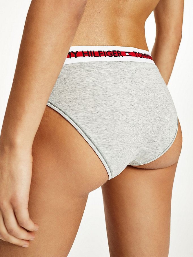 Tommy Hilfiger Repeat Logo Stretch Organic Baumwoll Briefs Unterwäsche Damen Grau | AT359WKXG