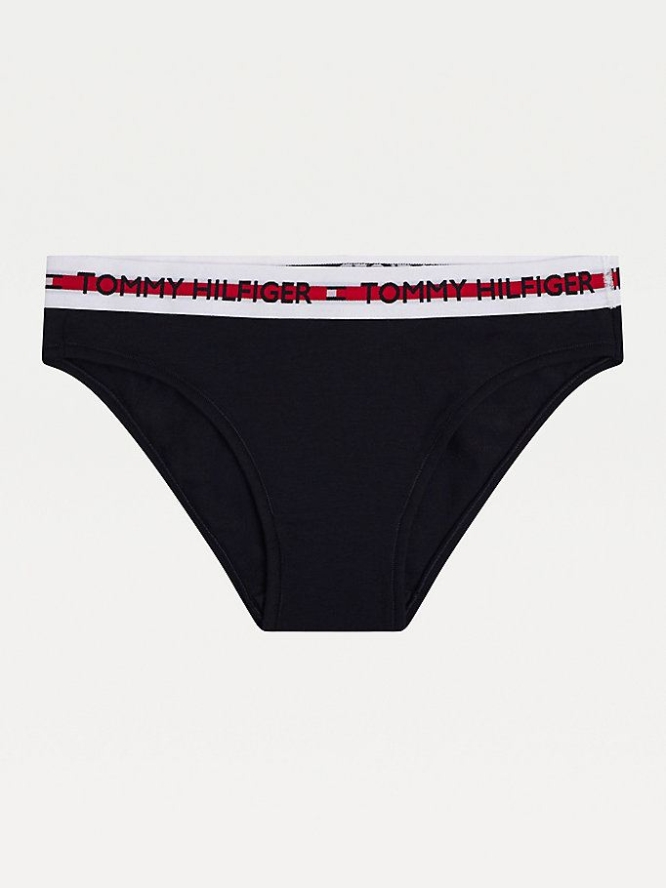 Tommy Hilfiger Repeat Logo Stretch Organic Baumwoll Briefs Unterwäsche Damen Dunkelblau | AT958TMNS