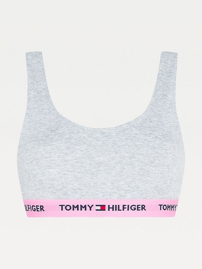 Tommy Hilfiger Repeat Tape Organic Baumwoll Bralette Unterwäsche Damen Grau | AT813QJFY