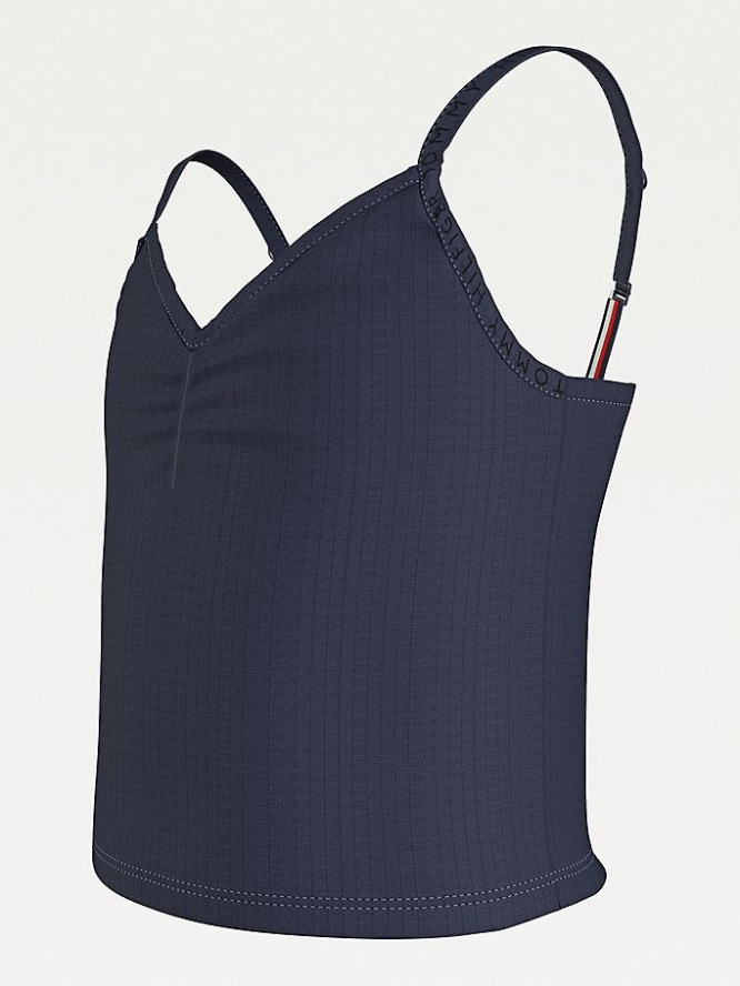 Tommy Hilfiger Rib-Knit Cami Oberteile Kinder Hellnavy | AT042UTSN