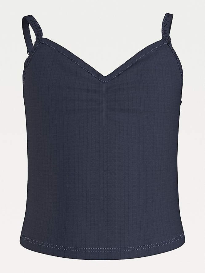 Tommy Hilfiger Rib-Knit Cami Oberteile Kinder Hellnavy | AT042UTSN