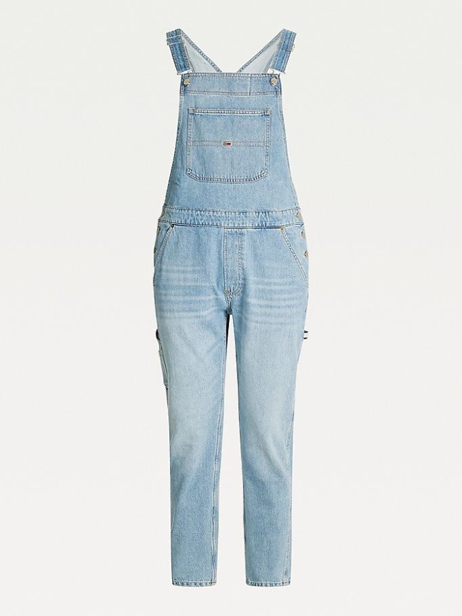 Tommy Hilfiger Rigid Denim Dungarees Jeans Herren Blau | AT239HZQR