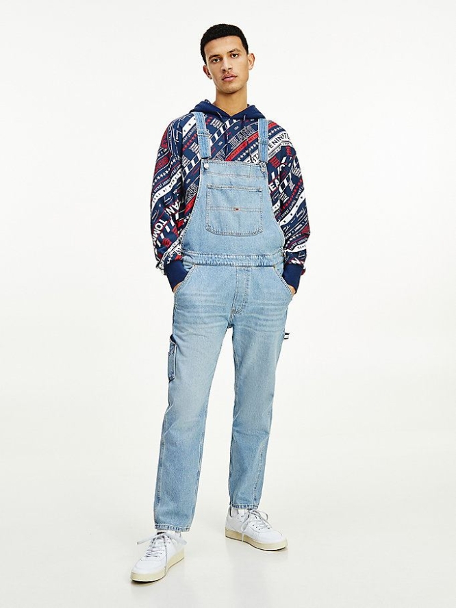 Tommy Hilfiger Rigid Denim Dungarees Jeans Herren Blau | AT239HZQR