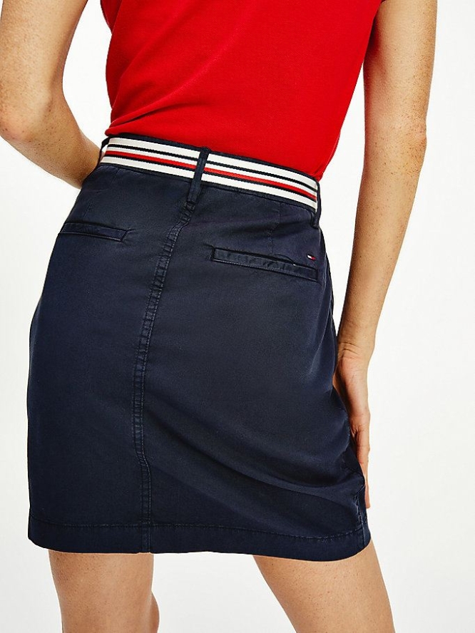 Tommy Hilfiger Rome Slim Kurzes Röcke Damen Dunkelblau | AT209YKSG