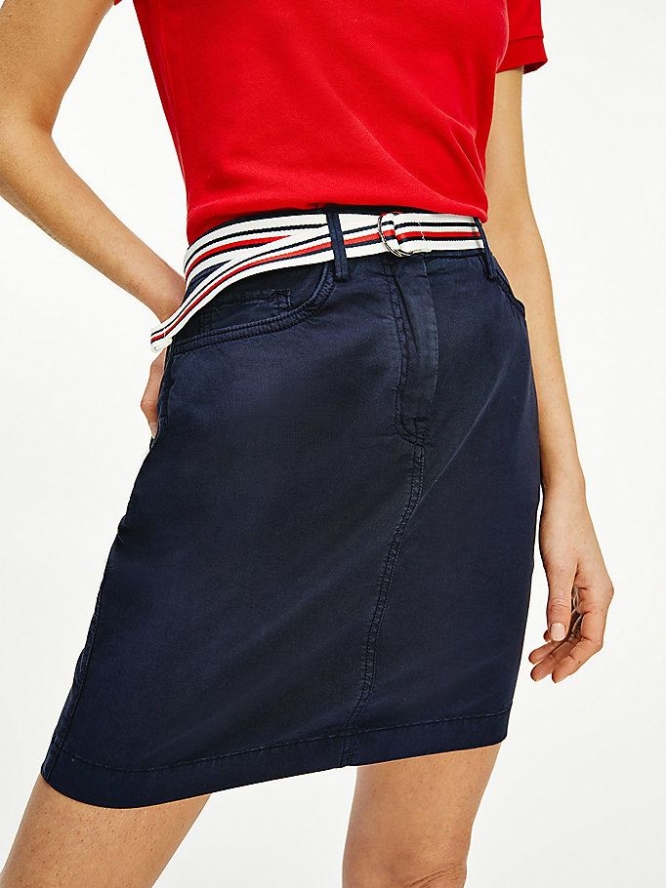 Tommy Hilfiger Rome Slim Kurzes Röcke Damen Dunkelblau | AT209YKSG