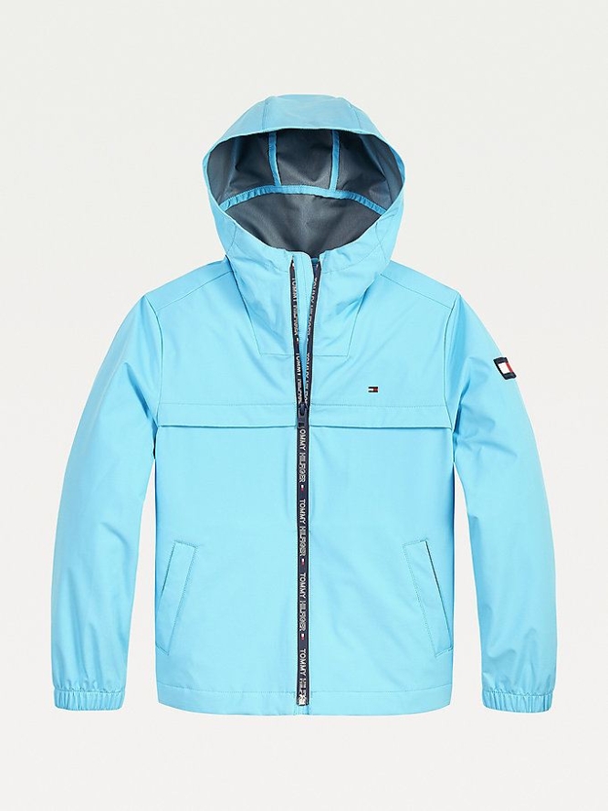 Tommy Hilfiger Rubberised Flag Patch Jacke Kinder Grau Blau | AT246HGQP