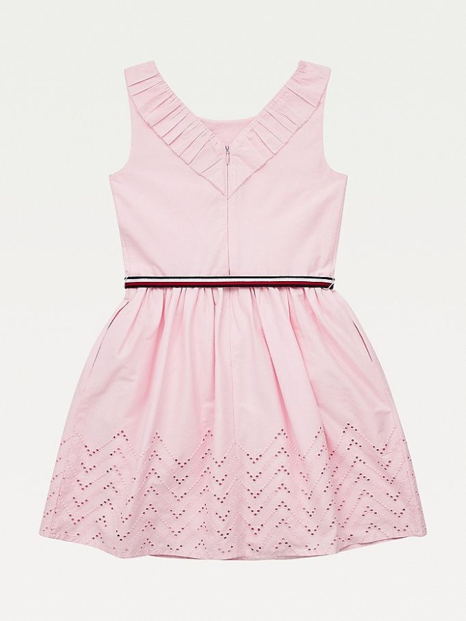 Tommy Hilfiger Ruffle Kleider Kinder Rosa Türkis | AT826FTZV