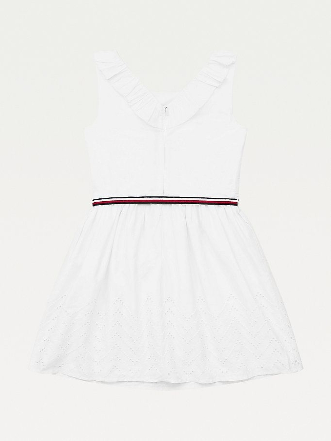 Tommy Hilfiger Ruffle Kleider Kinder Weiß | AT678ZTMH