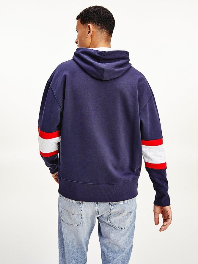 Tommy Hilfiger Rugby Stripe Contrast Lining Hoodie Herren Hellnavy Mehrfarbig | AT582TRAX