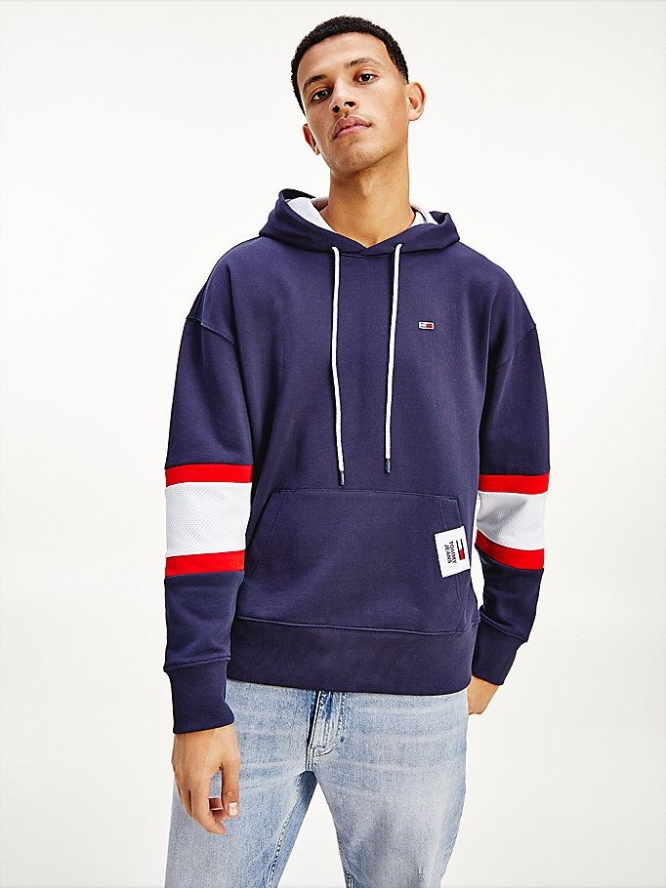 Tommy Hilfiger Rugby Stripe Contrast Lining Hoodie Herren Hellnavy Mehrfarbig | AT582TRAX