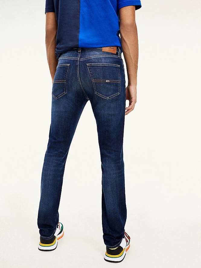 Tommy Hilfiger Scanton Slim Faded Recycled Baumwoll Jeans Herren Dunkelblau | AT023OQBL