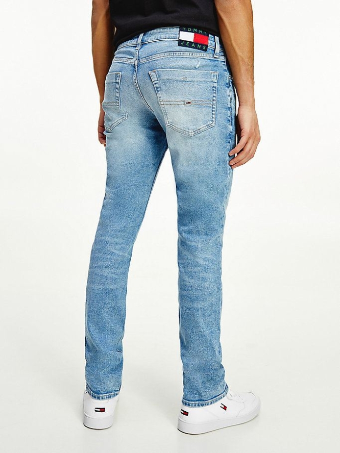 Tommy Hilfiger Scanton Slim Recycled Distressed Jeans Herren Hellblau | AT218UOYN