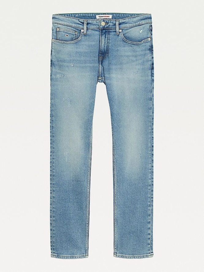 Tommy Hilfiger Scanton Slim Recycled Distressed Jeans Herren Hellblau | AT218UOYN