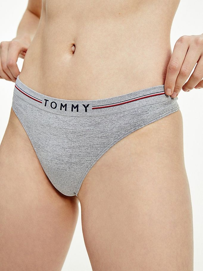 Tommy Hilfiger Seamless Logo Tanga Unterwäsche Damen Grau | AT304CYQK