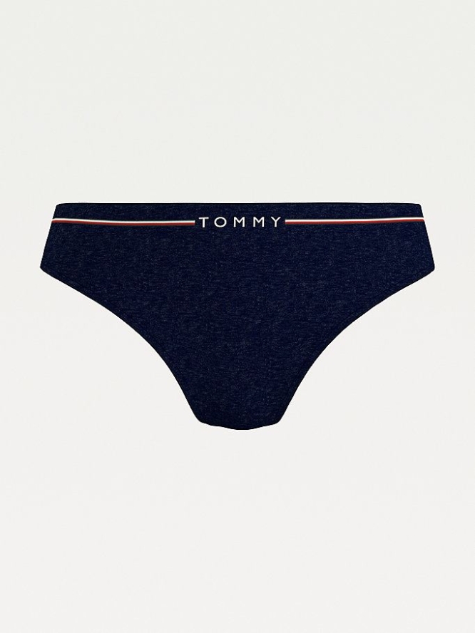 Tommy Hilfiger Seamless Logo Tanga Unterwäsche Damen Dunkelblau | AT569NPTM