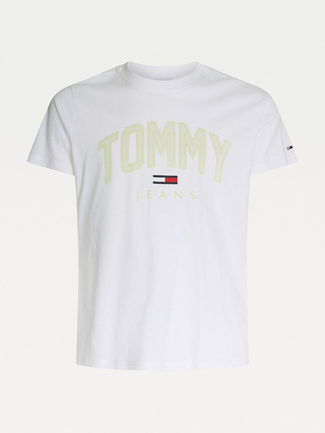 Tommy Hilfiger Shadow Logo Organic Baumwoll T-shirts Herren Weiß | AT205GTOP