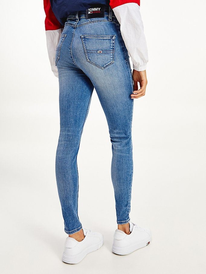 Tommy Hilfiger Shape High Rise Schlank Faded Jeans Damen Blau | AT263UNFY