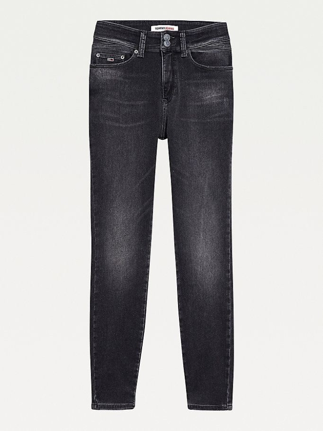 Tommy Hilfiger Shape High Rise Schlank Jeans Damen Schwarz | AT943ZBTI