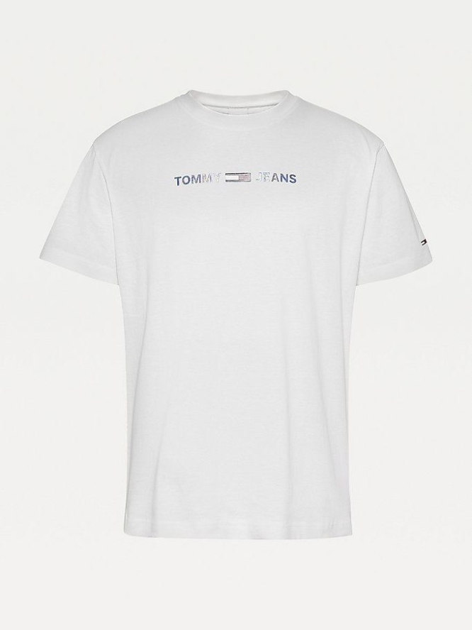 Tommy Hilfiger Shine Effect T-shirts Herren Weiß | AT168VHOQ