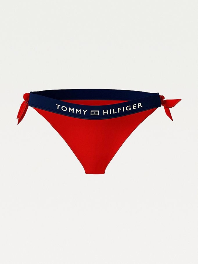 Tommy Hilfiger Side-Tie Cheeky Fit Bikini Bottoms Bademode Damen Rot | AT938RMYP