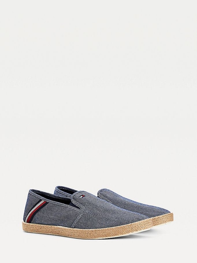 Tommy Hilfiger Signature Chambray Espadrilles Freizeitschuhe Herren Navy | AT680DQZA