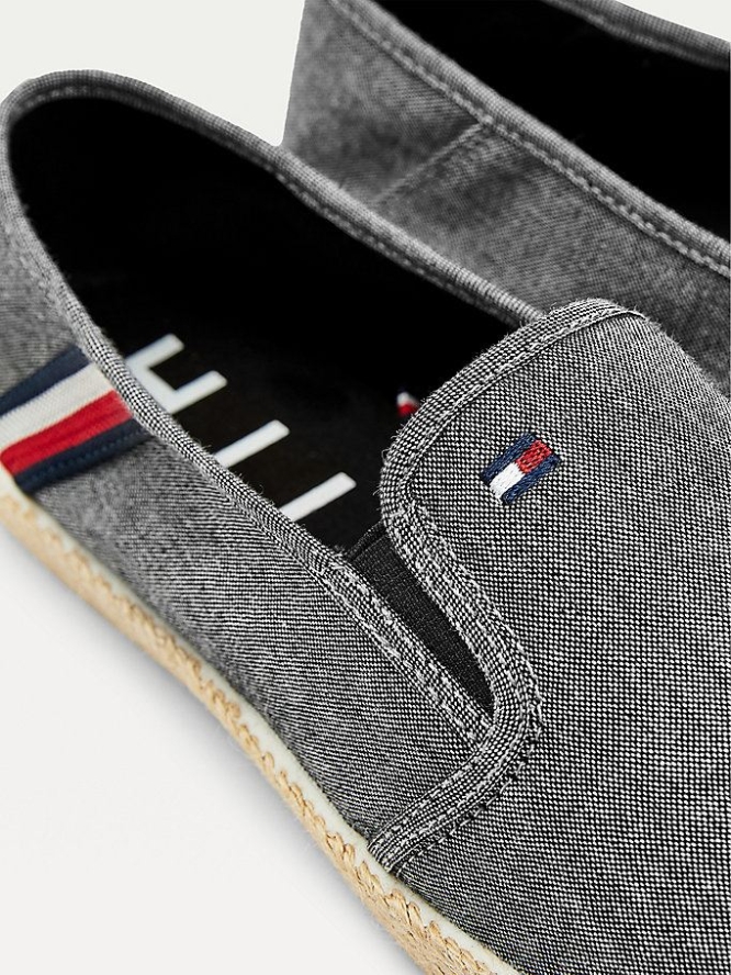 Tommy Hilfiger Signature Chambray Espadrilles Freizeitschuhe Herren Schwarz | AT897HDWE