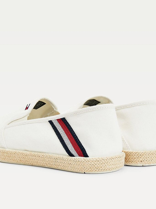 Tommy Hilfiger Signature Chambray Espadrilles Freizeitschuhe Herren Weiß | AT937ULGE