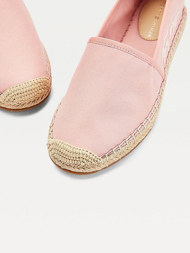 Tommy Hilfiger Signature Espadrilles Flache Schuhe Damen Rosa | AT381JIYR