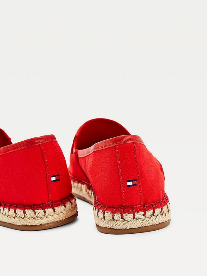 Tommy Hilfiger Signature Espadrilles Flache Schuhe Damen Rot | AT419OQHJ