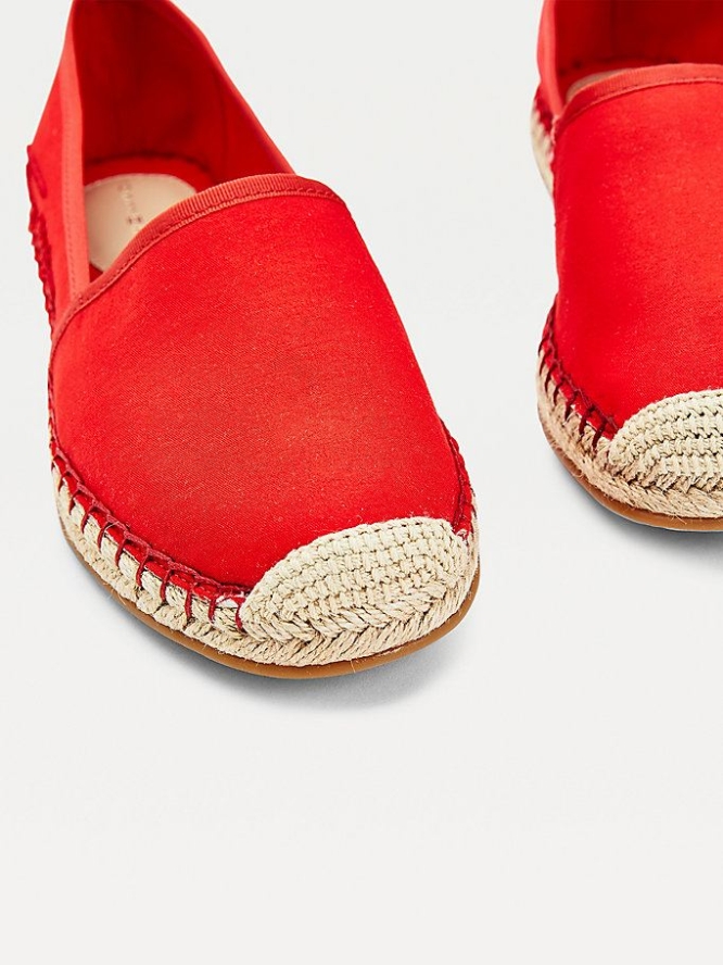 Tommy Hilfiger Signature Espadrilles Flache Schuhe Damen Rot | AT419OQHJ