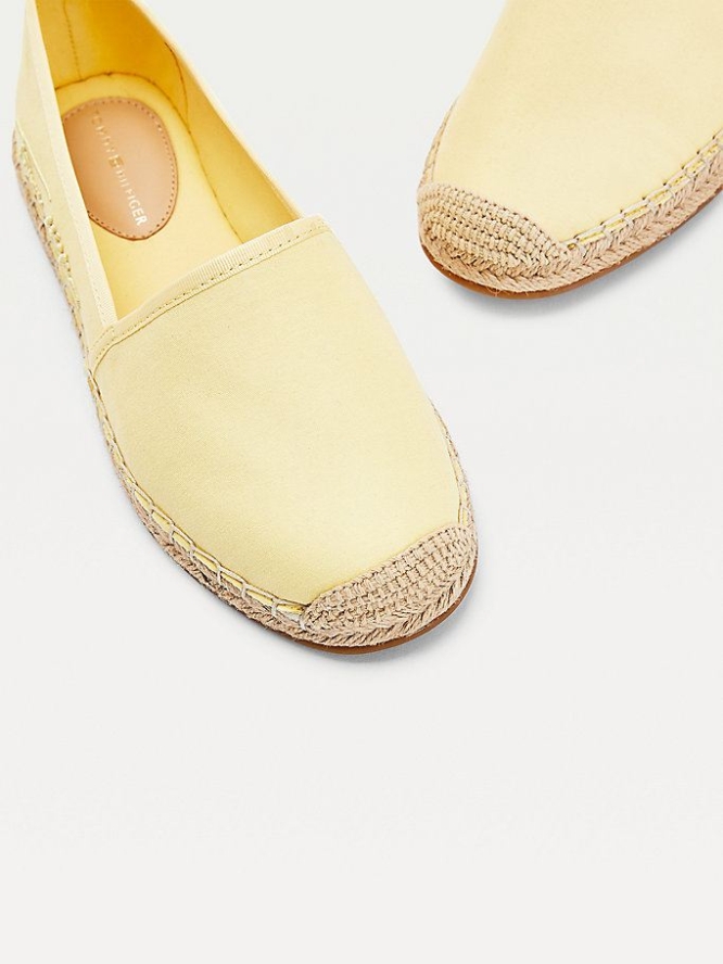 Tommy Hilfiger Signature Espadrilles Flache Schuhe Damen Gelb | AT539WFOM