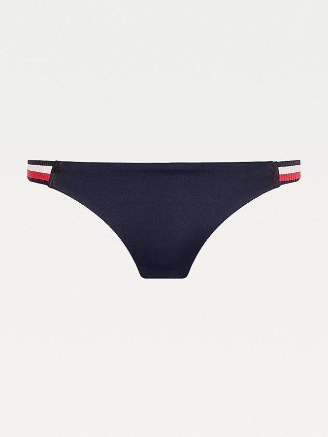 Tommy Hilfiger Signature Gerippt Bikini Bottoms Bademode Damen Dunkelblau | AT253HBAY