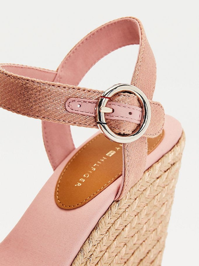 Tommy Hilfiger Signature High Wedge Keilabsatz Sandalen Damen Rosa | AT456RLKW