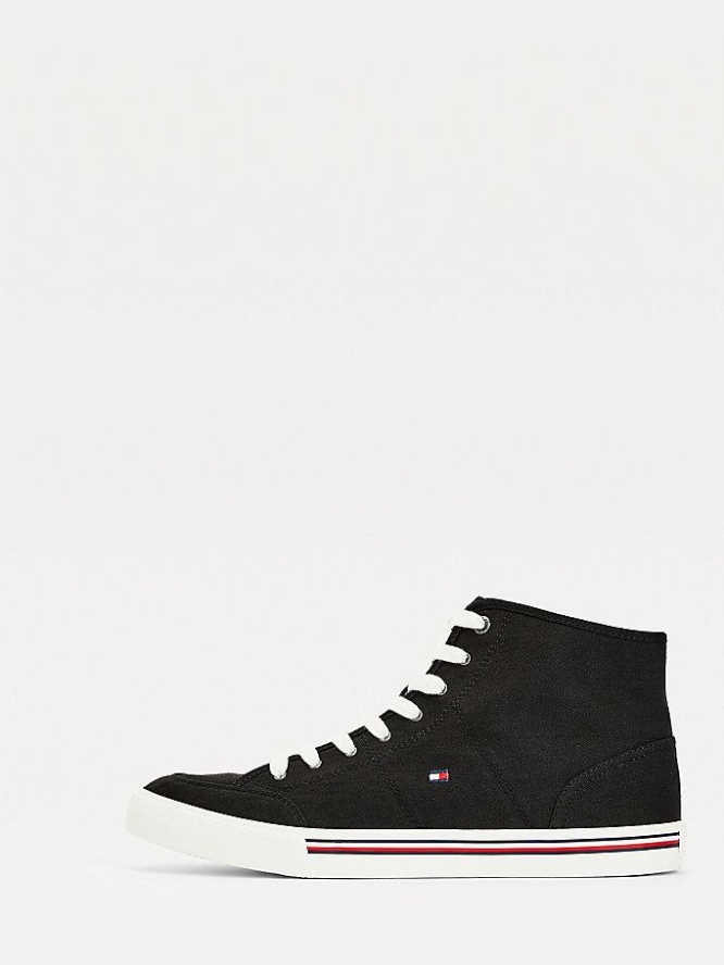 Tommy Hilfiger Signature Mid-Top Sneakers Herren Schwarz | AT089LITV