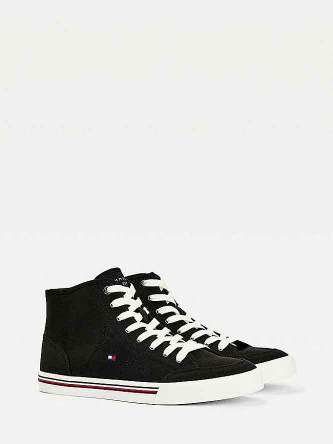 Tommy Hilfiger Signature Mid-Top Sneakers Herren Schwarz | AT089LITV