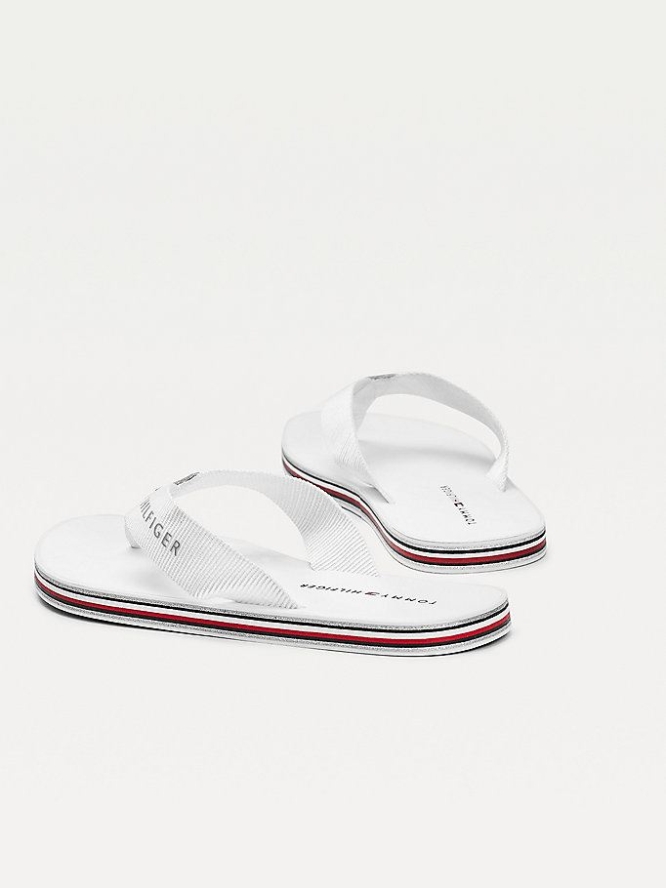 Tommy Hilfiger Signature Sole Flip Flops Damen Weiß | AT670TYCZ