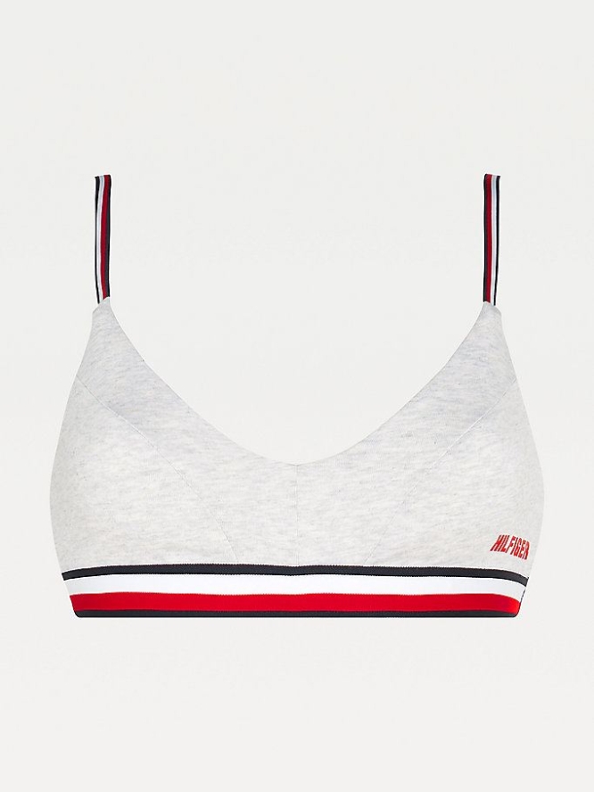 Tommy Hilfiger Signature Tape Organic Baumwoll Bralette Unterwäsche Damen Weiß | AT024AVWE