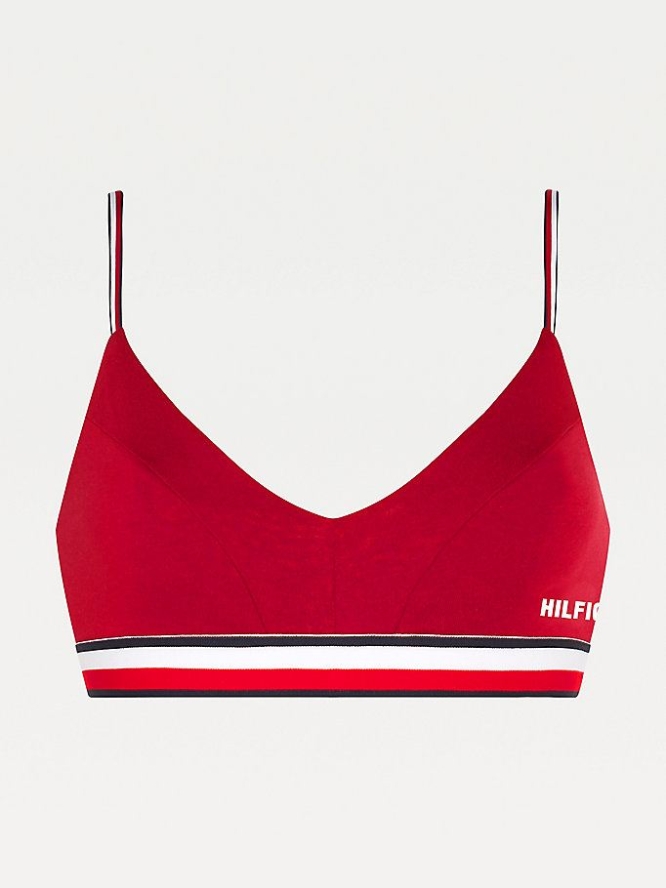 Tommy Hilfiger Signature Tape Organic Baumwoll Bralette Unterwäsche Damen Rot | AT692CRDZ