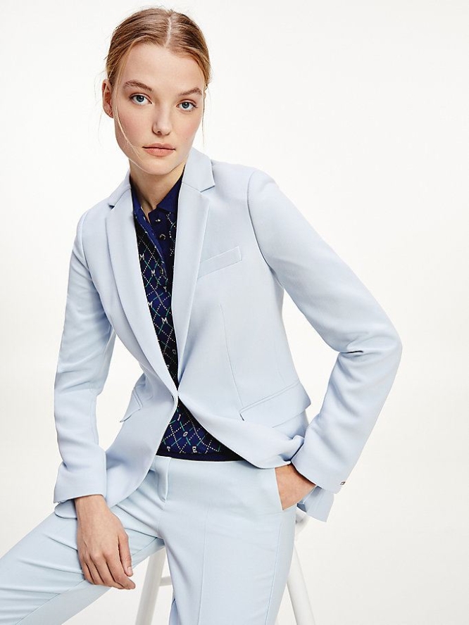 Tommy Hilfiger Single Breasted Blazer Damen Blau | AT154PHEA