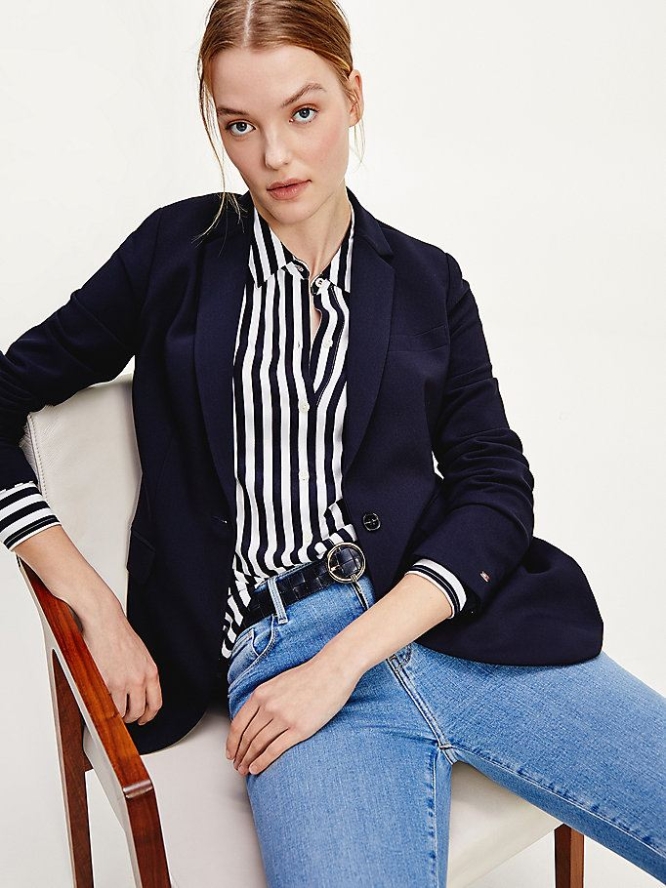 Tommy Hilfiger Single Breasted Blazer Damen Dunkelblau | AT235EPDL