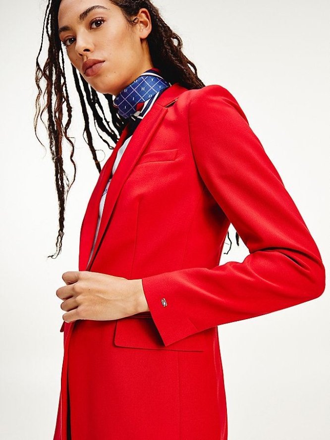 Tommy Hilfiger Single Breasted Blazer Damen Rot | AT541PZJD