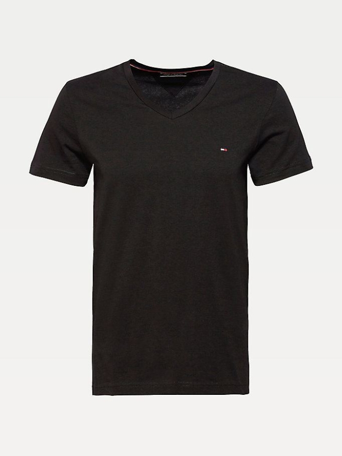 Tommy Hilfiger Slim Fit Baumwoll T-shirts Herren Schwarz | AT749QOHP