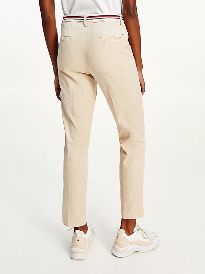 Tommy Hilfiger Slim Fit Chino-hosen Damen Beige | AT216RZXA