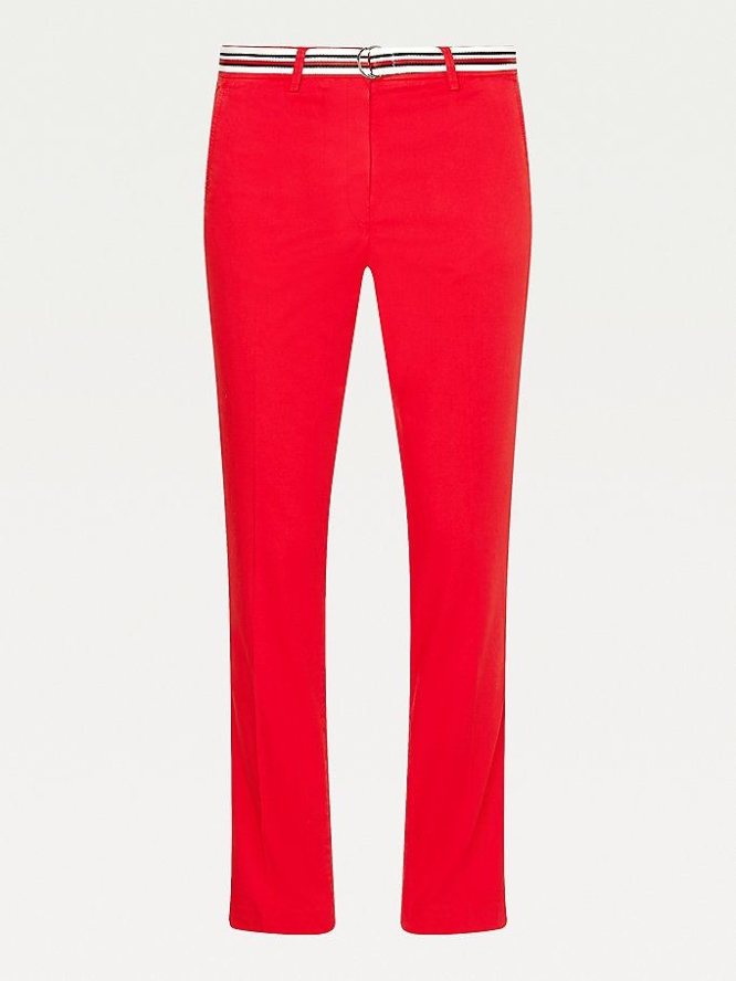 Tommy Hilfiger Slim Fit Chino-hosen Damen Rot | AT702ZEPU