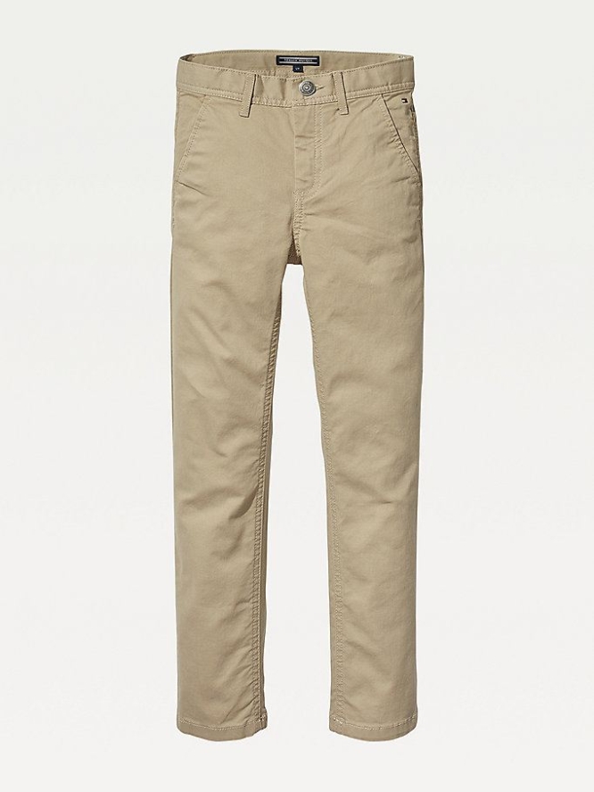 Tommy Hilfiger Slim Fit Chino-hosen Kinder Khaki | AT213NPQM