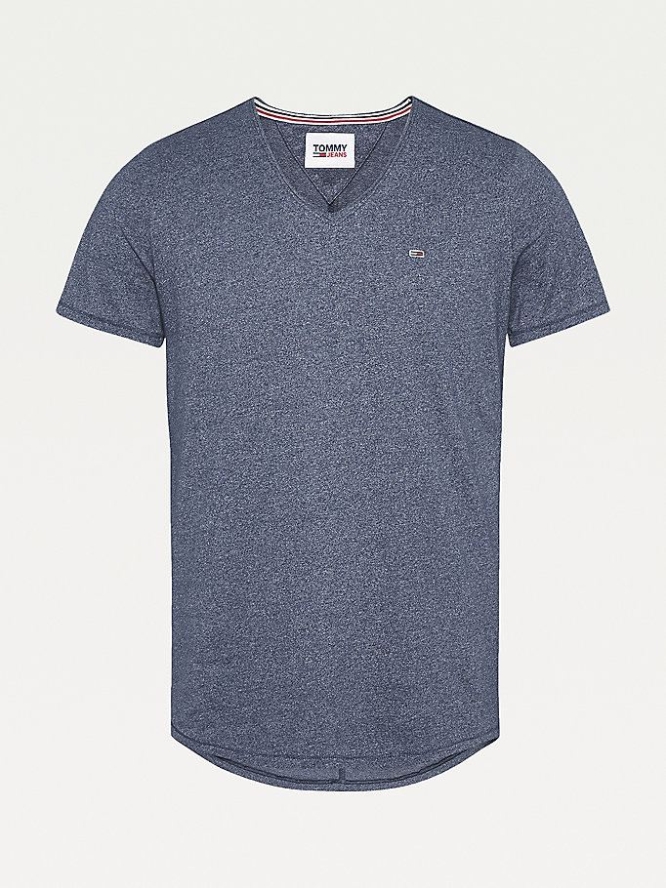 Tommy Hilfiger Slim Fit V-Neck T-shirts Herren Hellnavy | AT756BRGN