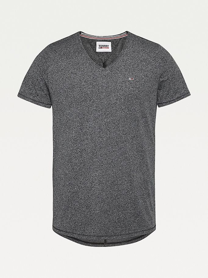 Tommy Hilfiger Slim Fit V-Neck T-shirts Herren Schwarz | AT805HPGI